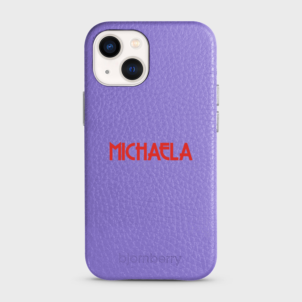 iPhone 13 Mini Personalised Leather Case - Art Deco Name - 11