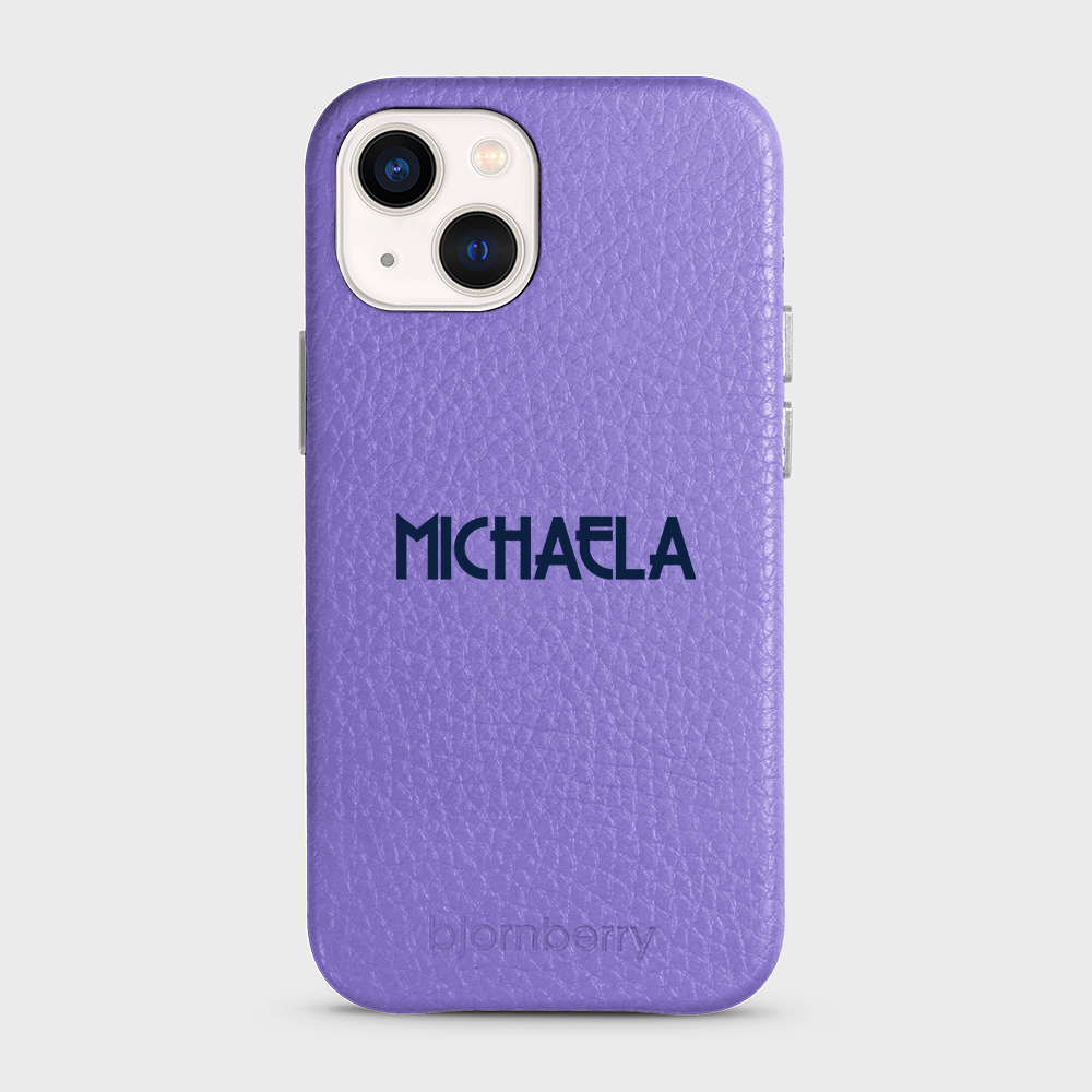 iPhone 13 Mini Personalised Leather Case - Art Deco Name - 8