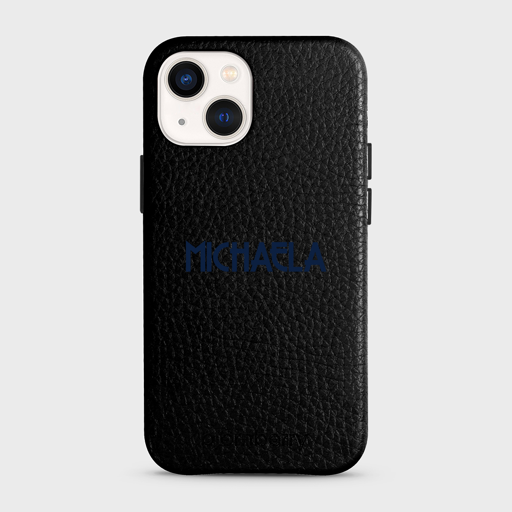 iPhone 13 Mini Personalised Leather Case - Art Deco Name - 7