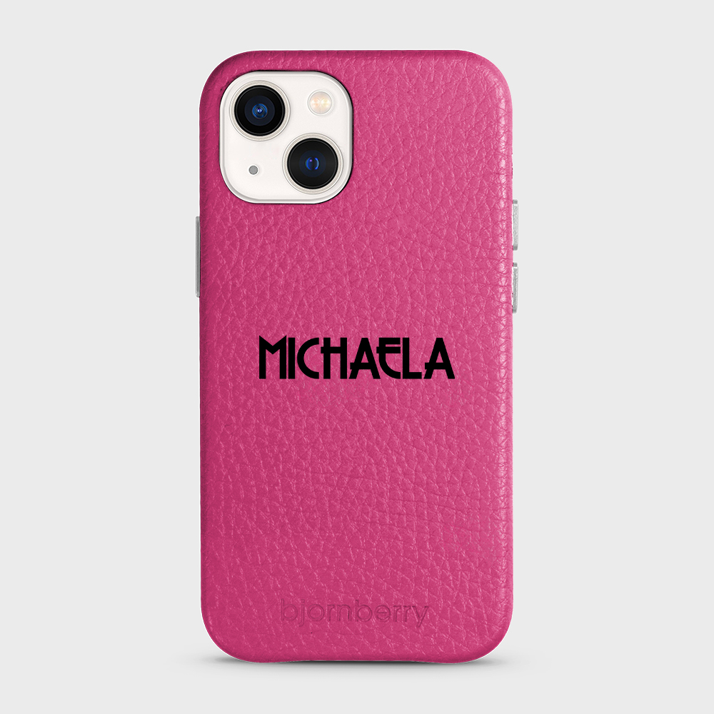 iPhone 13 Mini Personalised Leather Case - Art Deco Name - 20
