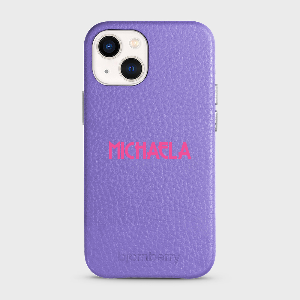 iPhone 13 Mini Personalised Leather Case - Art Deco Name - 10