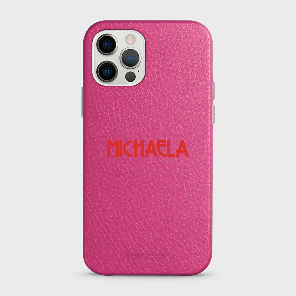 iPhone 12/12 Pro Personalised Leather Case - Art Deco Name - 5