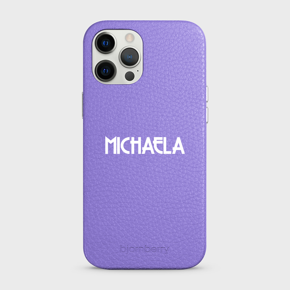 iPhone 12 Pro Max Personalised Leather Case - Art Deco Name - 7