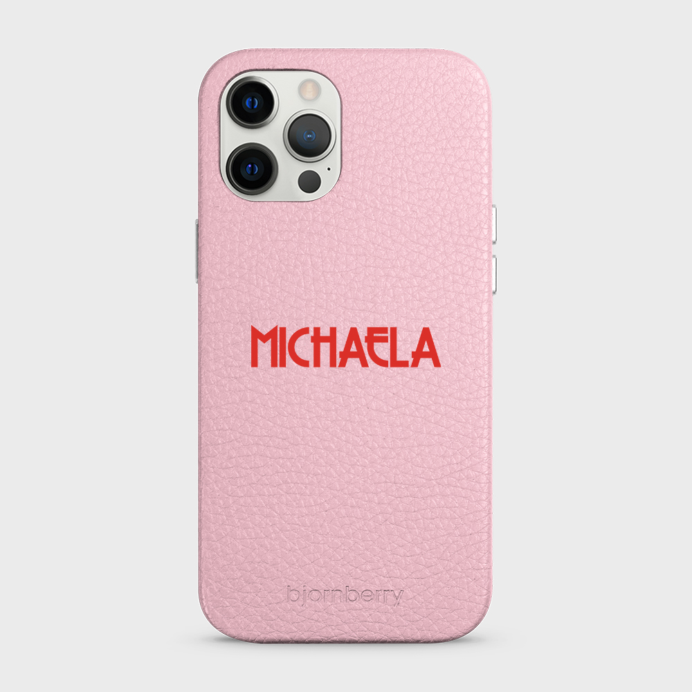 iPhone 12 Pro Max Personalised Leather Case - Art Deco Name - 11