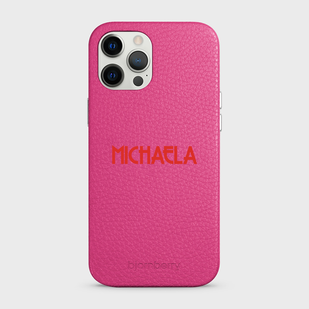 iPhone 12 Pro Max Personalised Leather Case - Art Deco Name - 32