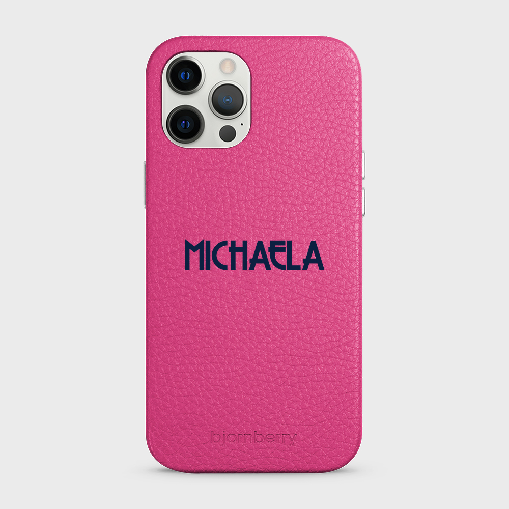 iPhone 12 Pro Max Personalised Leather Case - Art Deco Name - 29