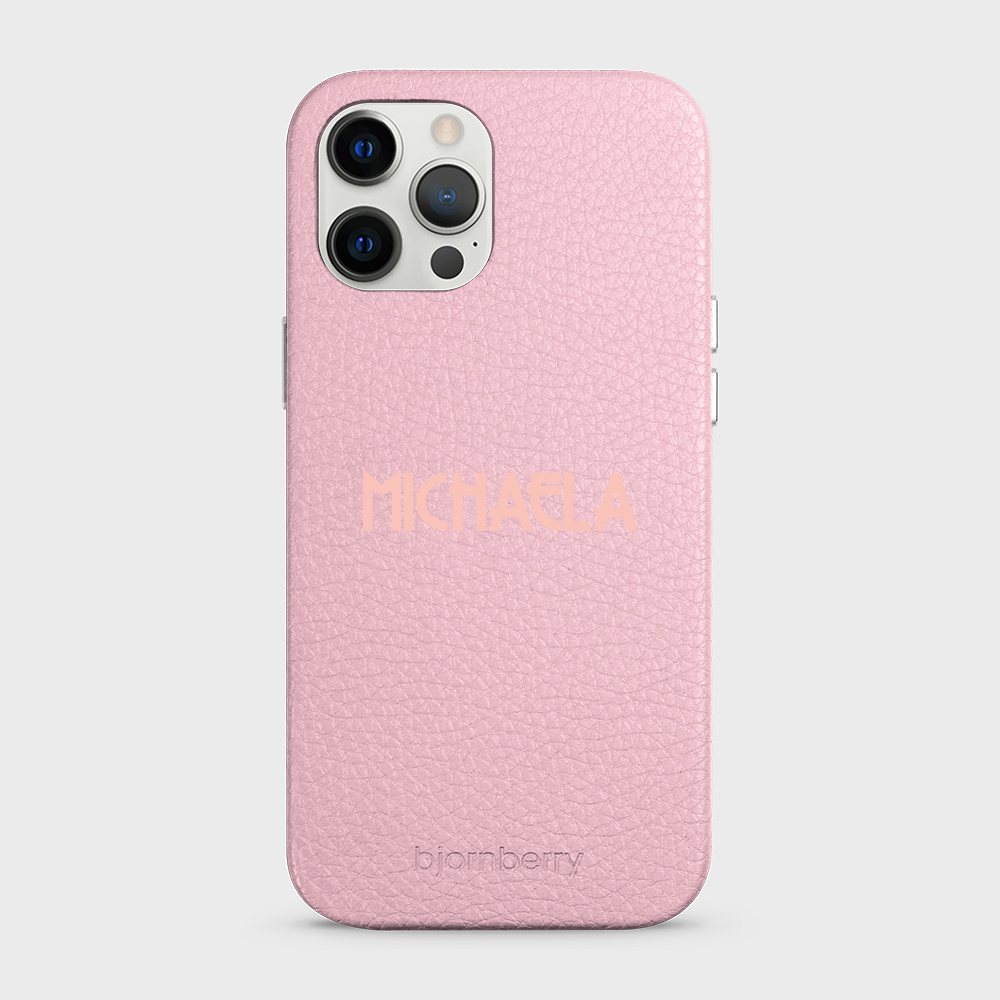 iPhone 12 Pro Max Personalised Leather Case - Art Deco Name - 12