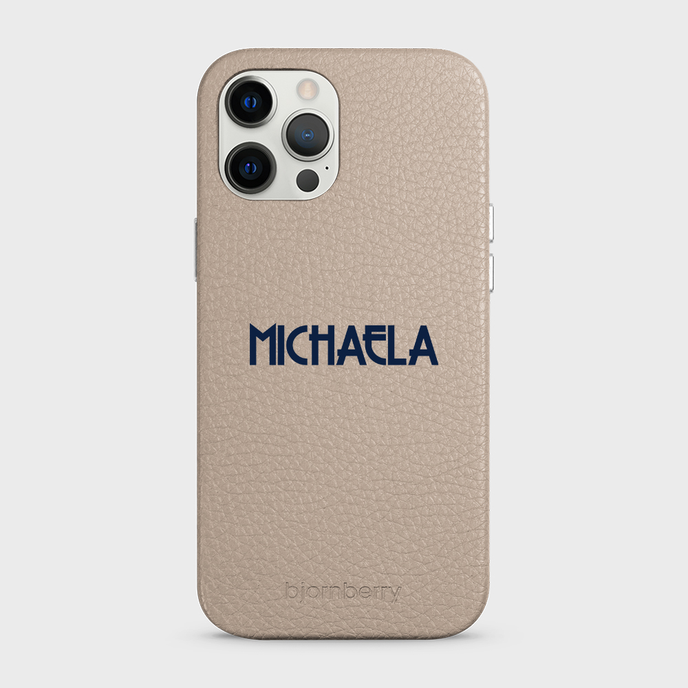 iPhone 12 Pro Max Personalised Leather Case - Art Deco Name - 36