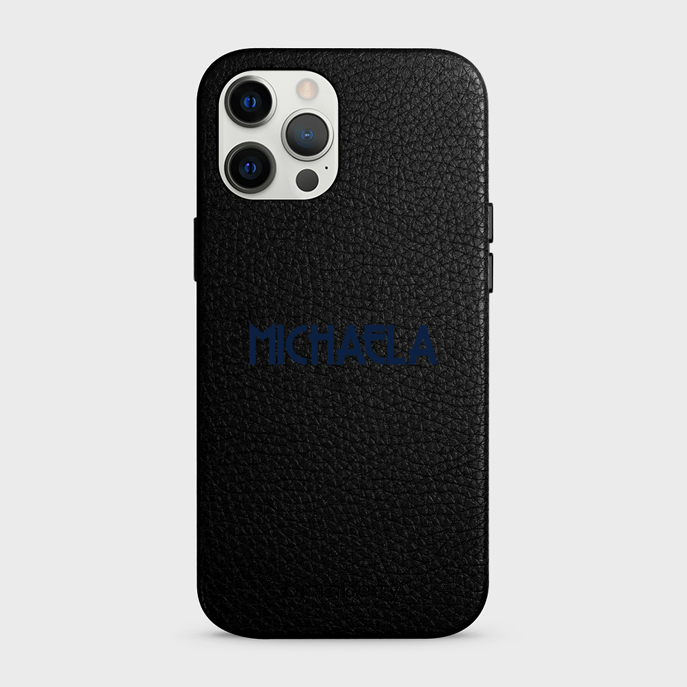 iPhone 12 Pro Max Personalised Leather Case - Art Deco Name - 20