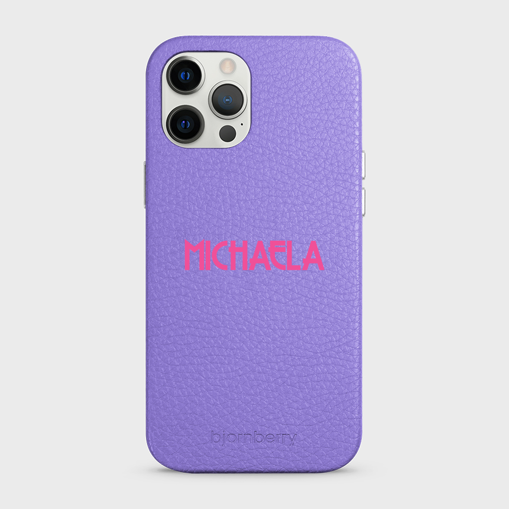 iPhone 12 Pro Max Personalised Leather Case - Art Deco Name - 3