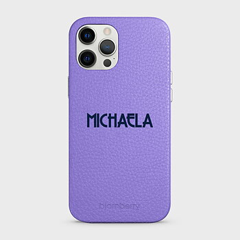 iPhone 12 Pro Max Personalised Leather Case - Art Deco Name
