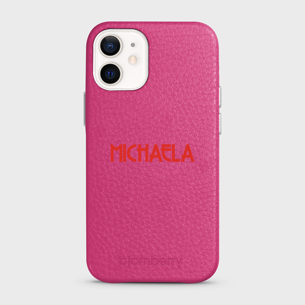 iPhone 12 Mini Personalised Leather Case - Art Deco Name - 25