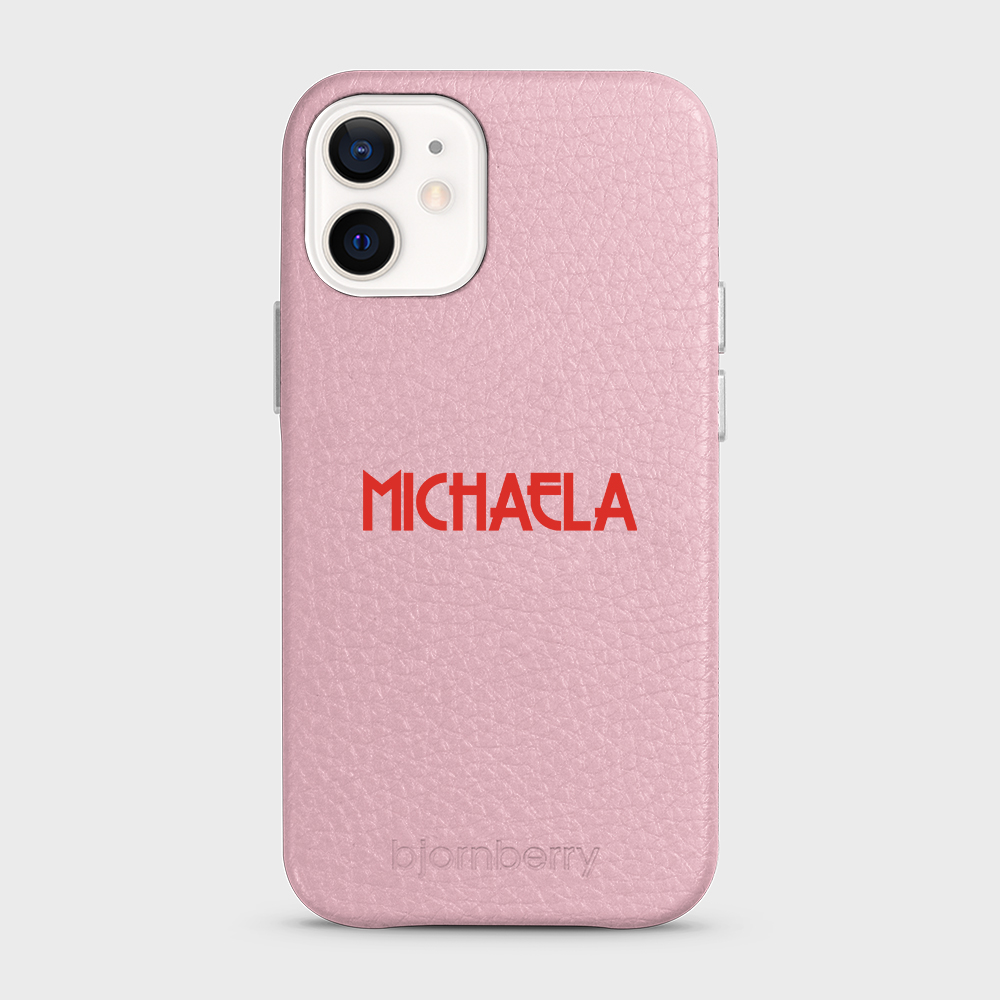 iPhone 12 Mini Personalised Leather Case - Art Deco Name - 3