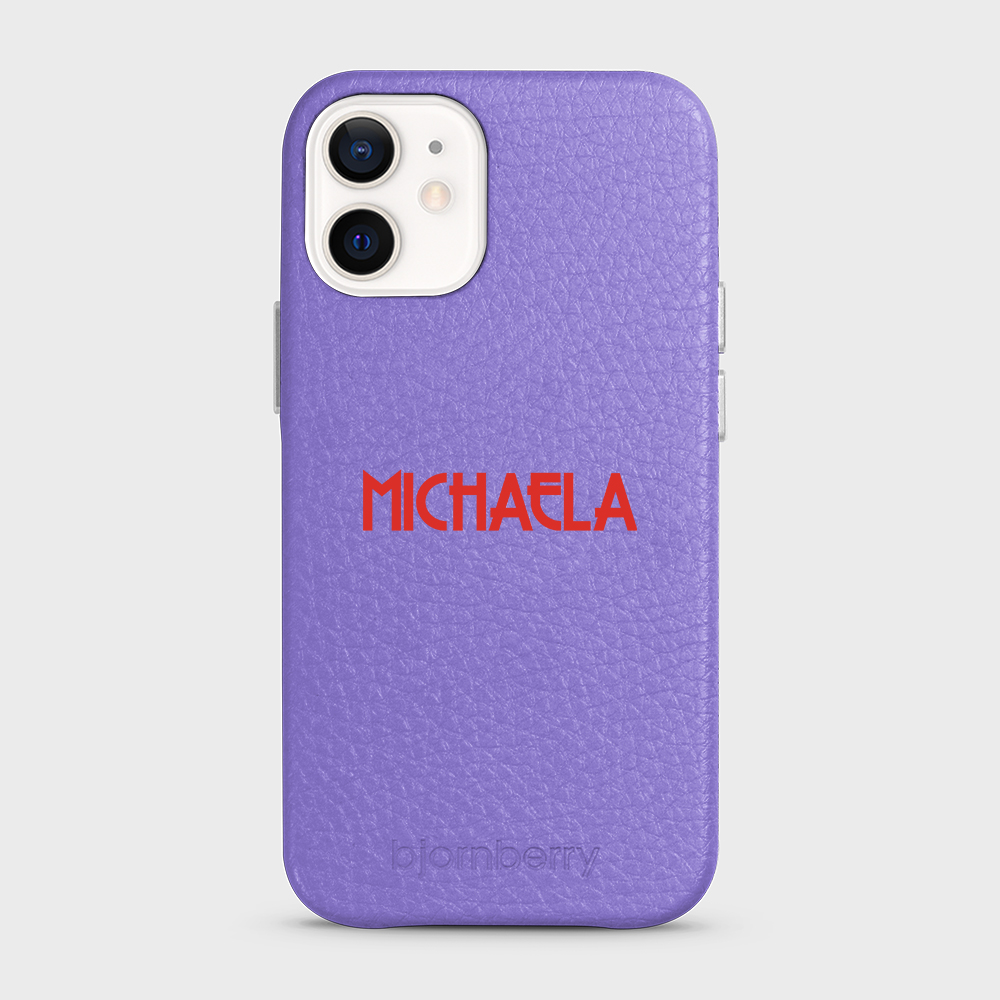 iPhone 12 Mini Personalised Leather Case - Art Deco Name - 11