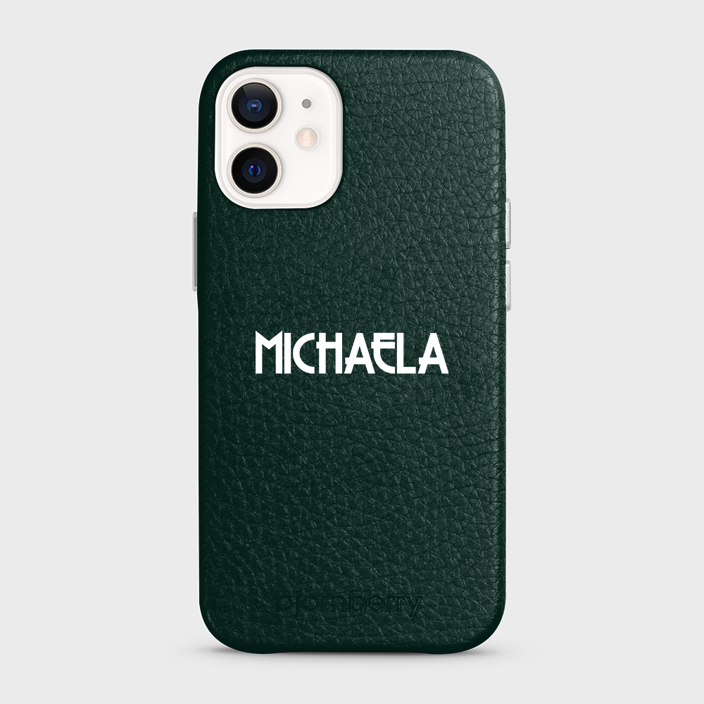 iPhone 12 Mini Personalised Leather Case - Art Deco Name - 19