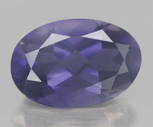 Piedra preciosa de iolita natural ovalada de 0,40 ct muy bonita calibrada de 6x4 mm