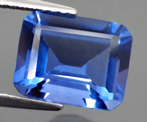 Piedra preciosa de fluorita azul natural muy rara de talla esmeralda de 3,86 ct