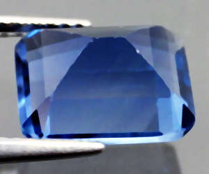 Piedra preciosa de fluorita azul natural muy rara de talla esmeralda de 3,86 ct - 2