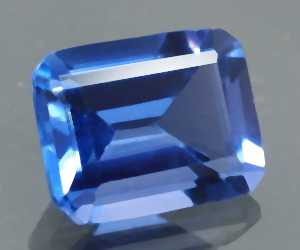 Piedra preciosa de fluorita azul natural muy rara de talla esmeralda de 3,86 ct - 3