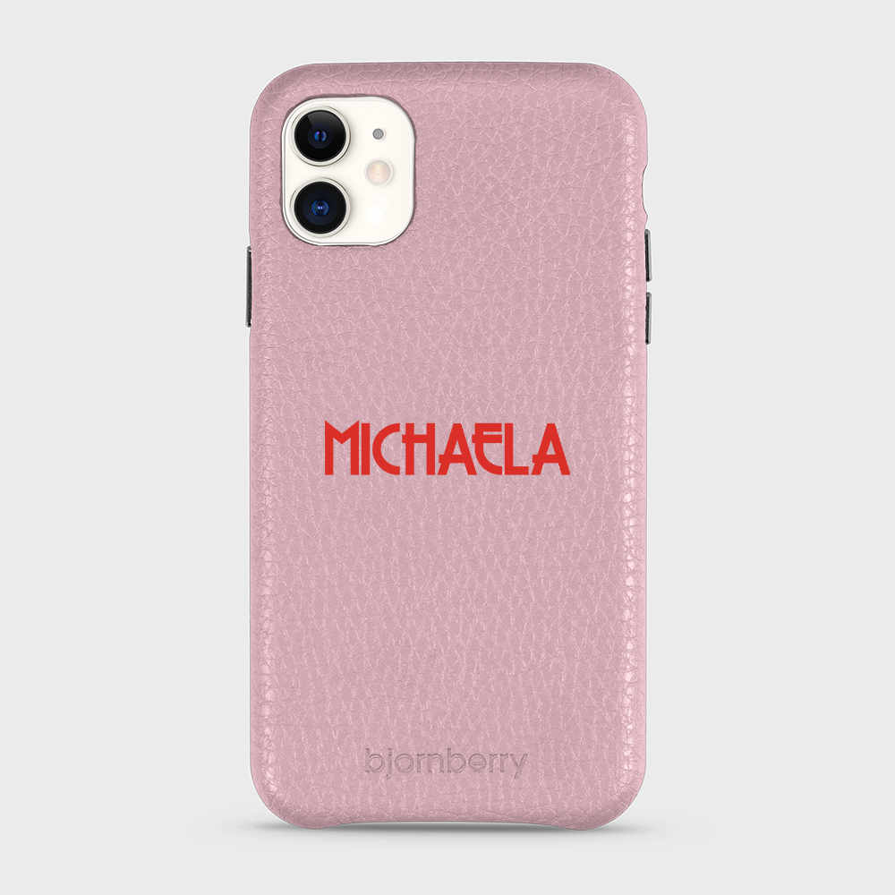iPhone 11 Personalised Leather Case - Art Deco Name - 25
