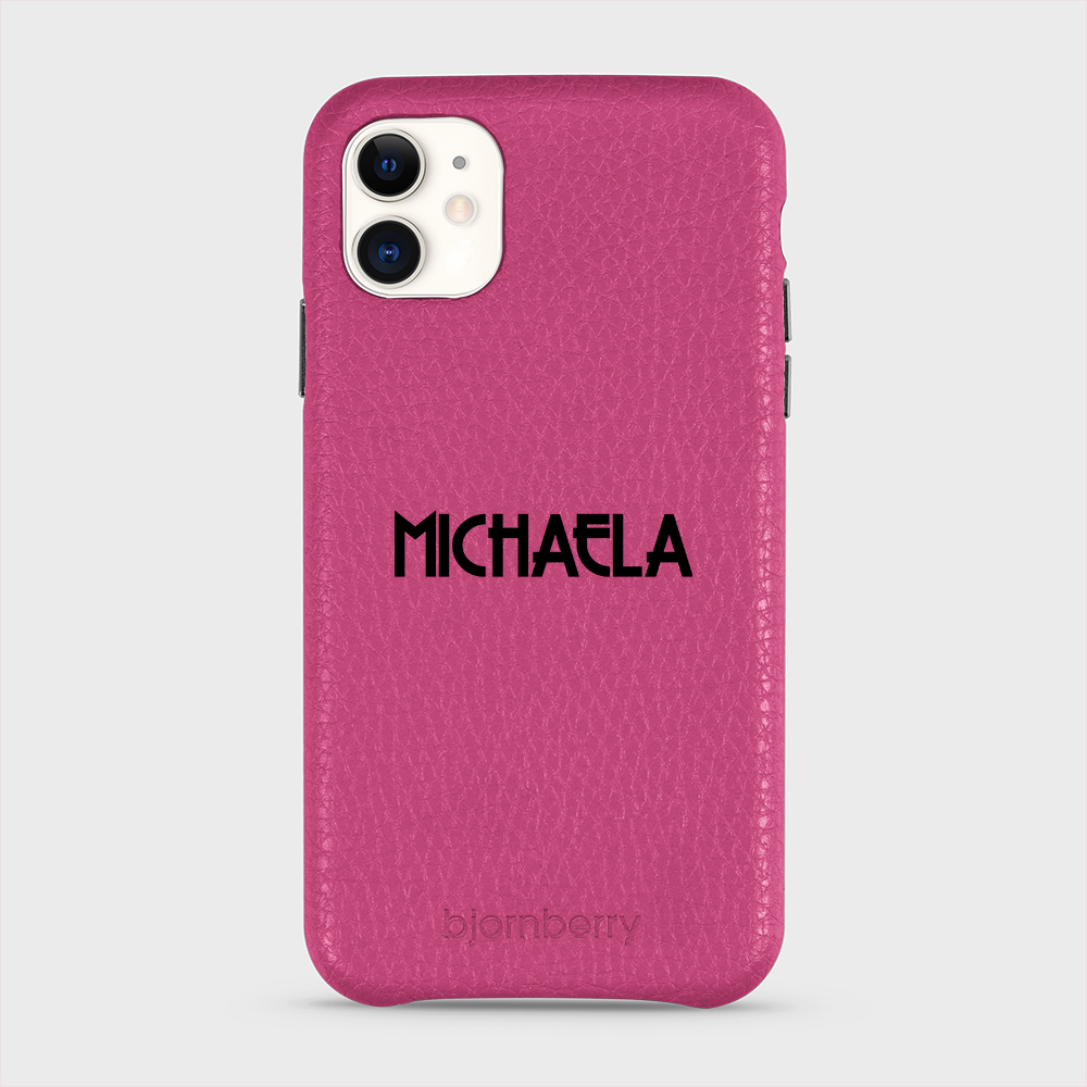 iPhone 11 Personalised Leather Case - Art Deco Name - 13