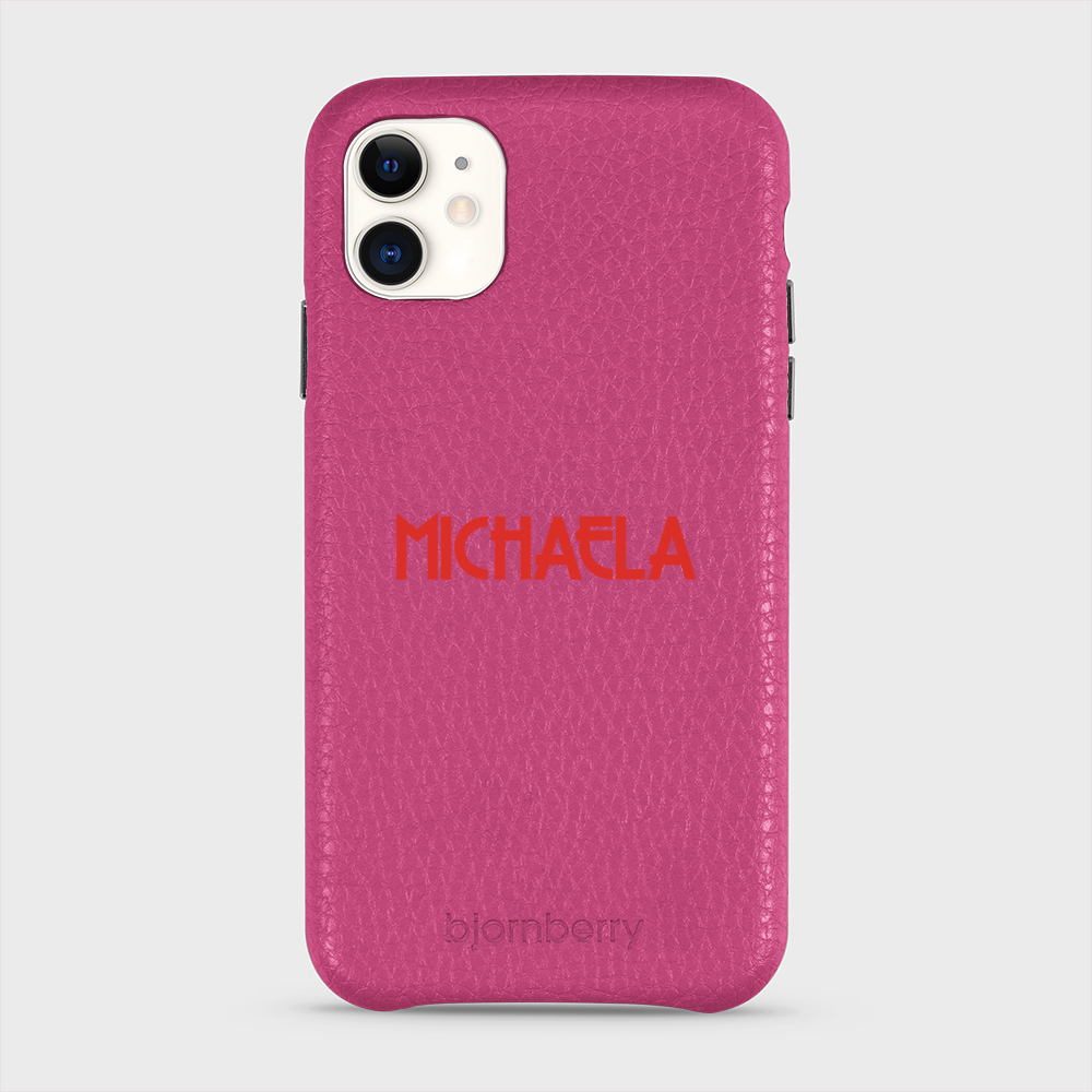 iPhone 11 Personalised Leather Case - Art Deco Name - 11