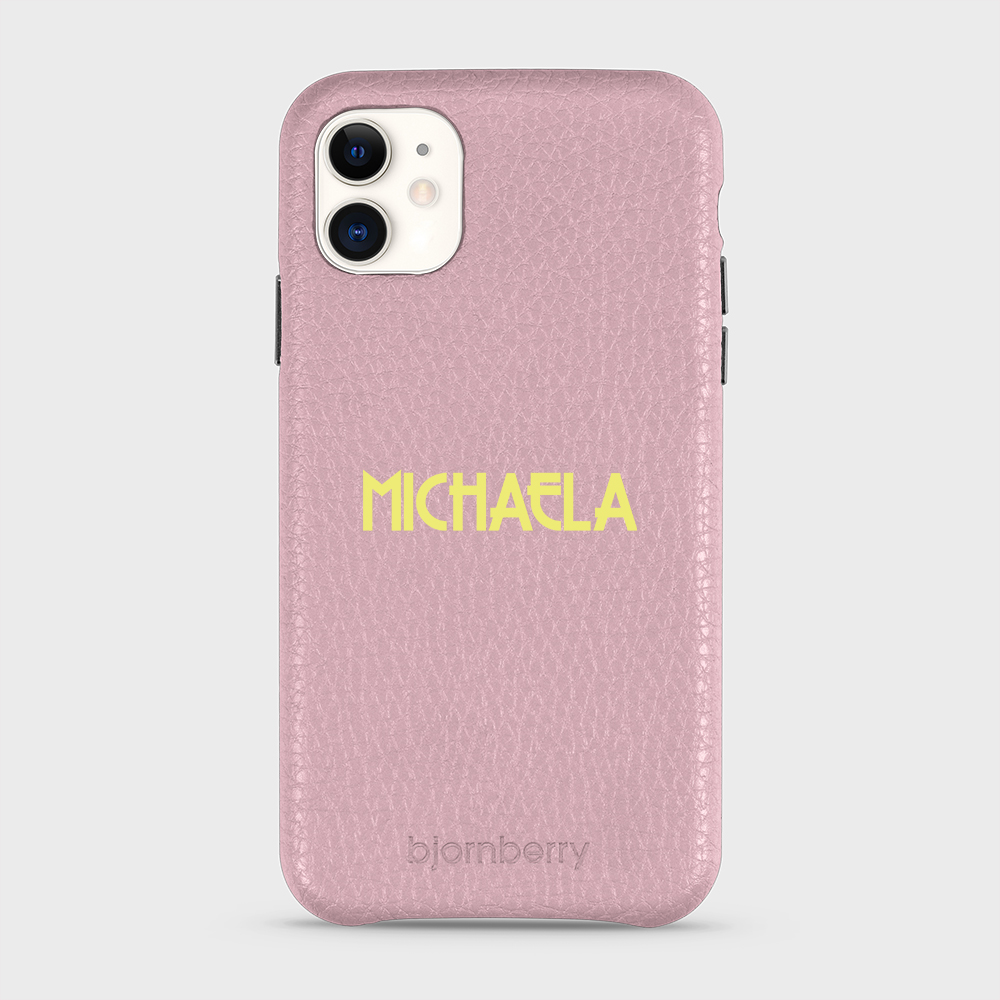 iPhone 11 Personalised Leather Case - Art Deco Name - 23