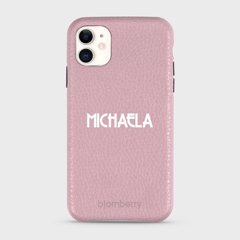 iPhone 11 Personalised Leather Case - Art Deco Name - 28