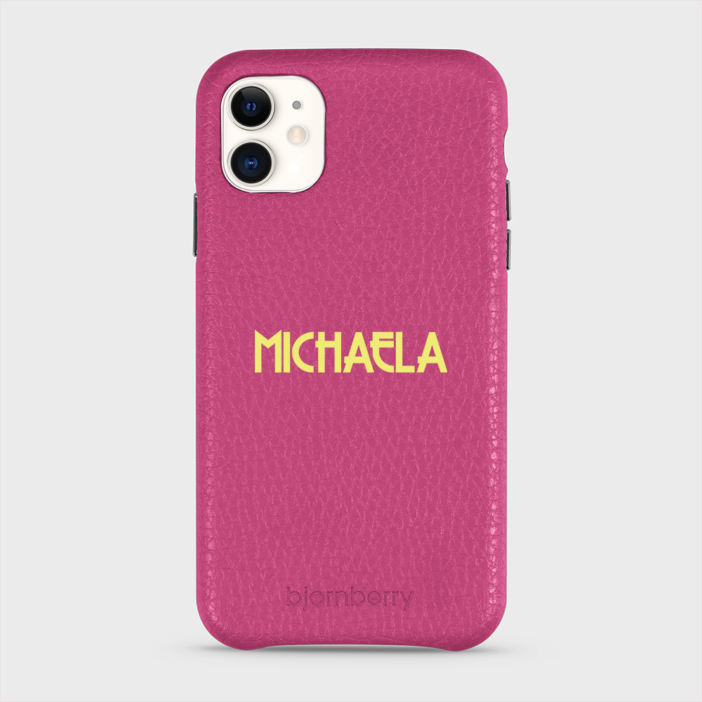 iPhone 11 Personalised Leather Case - Art Deco Name - 9
