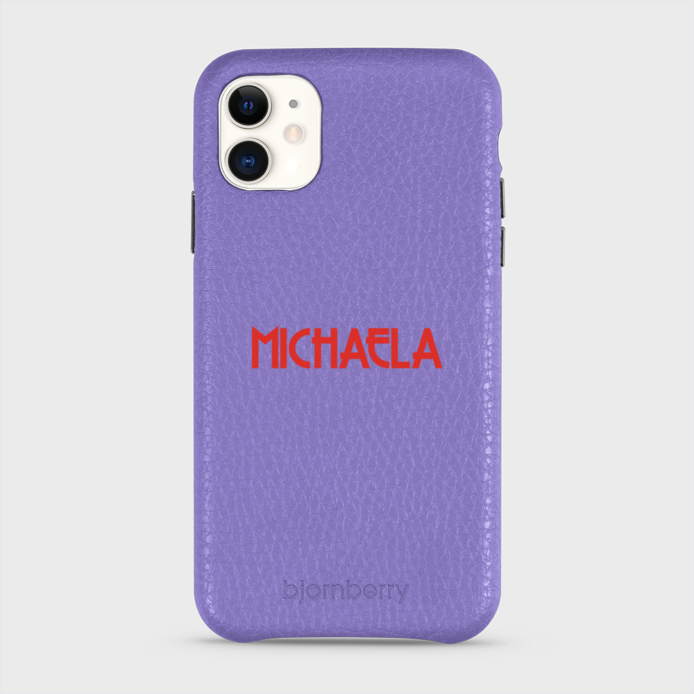 iPhone 11 Personalised Leather Case - Art Deco Name - 18