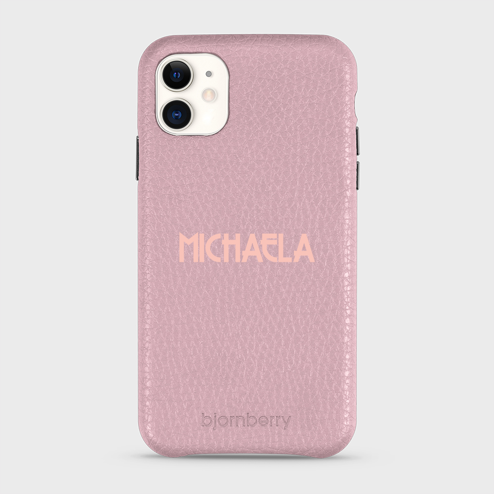 iPhone 11 Personalised Leather Case - Art Deco Name - 26