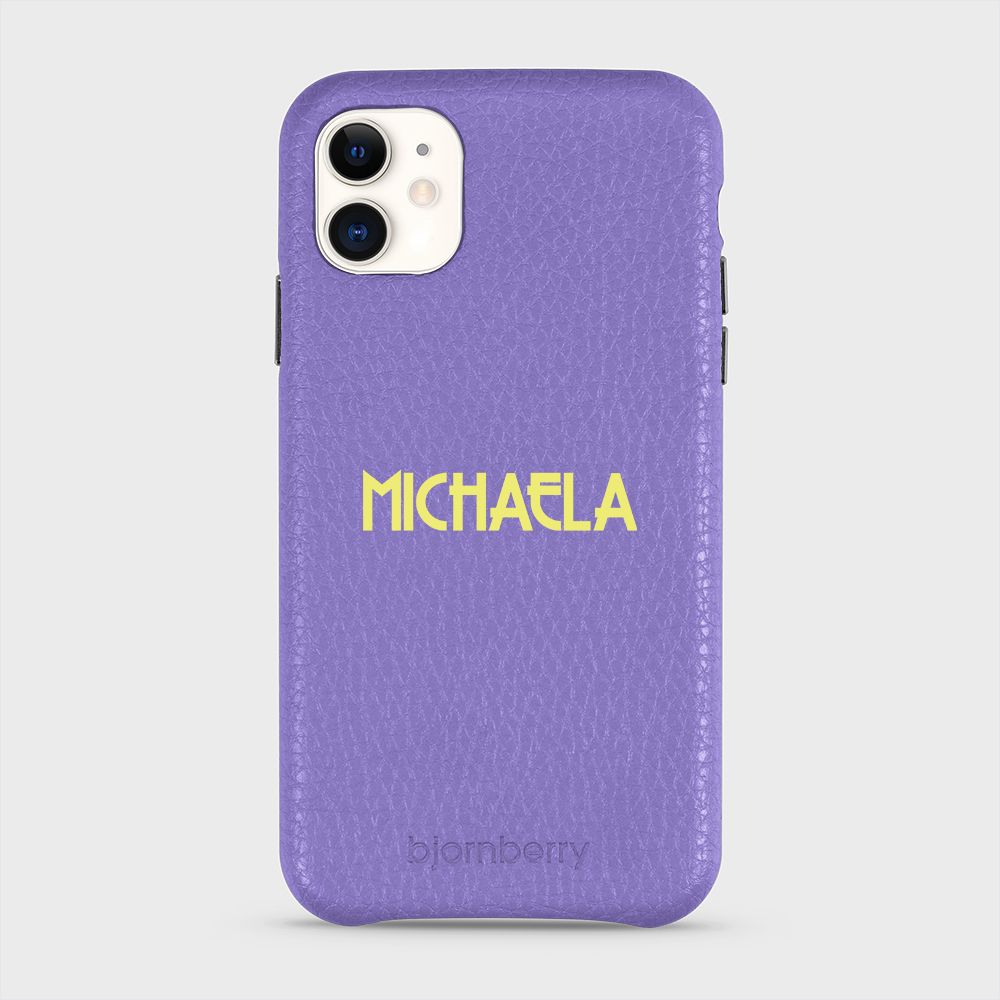 iPhone 11 Personalised Leather Case - Art Deco Name - 16