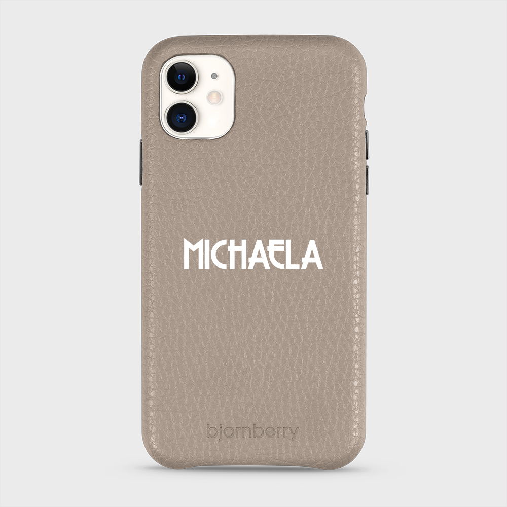 iPhone 11 Personalised Leather Case - Art Deco Name - 6
