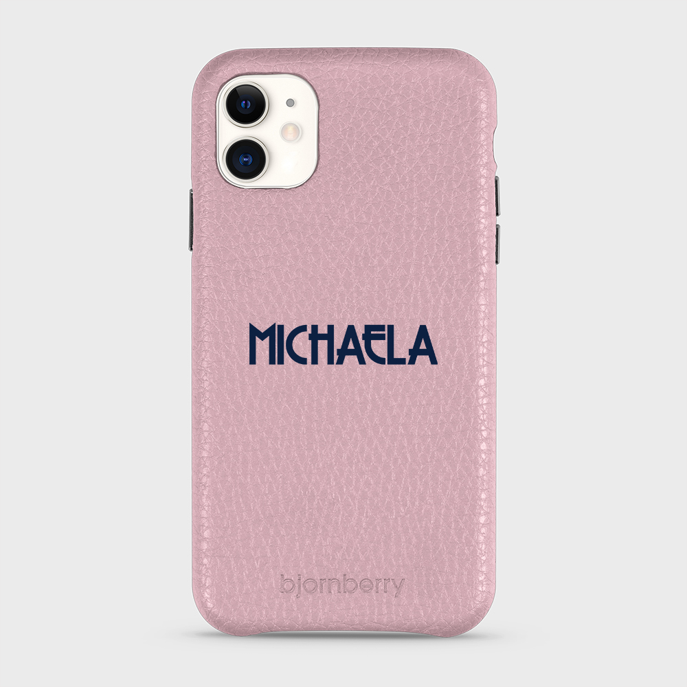 iPhone 11 Personalised Leather Case - Art Deco Name - 22