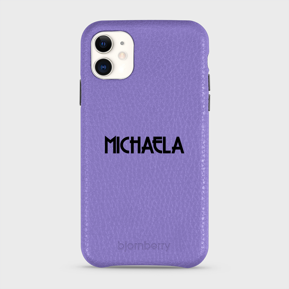 iPhone 11 Personalised Leather Case - Art Deco Name - 20