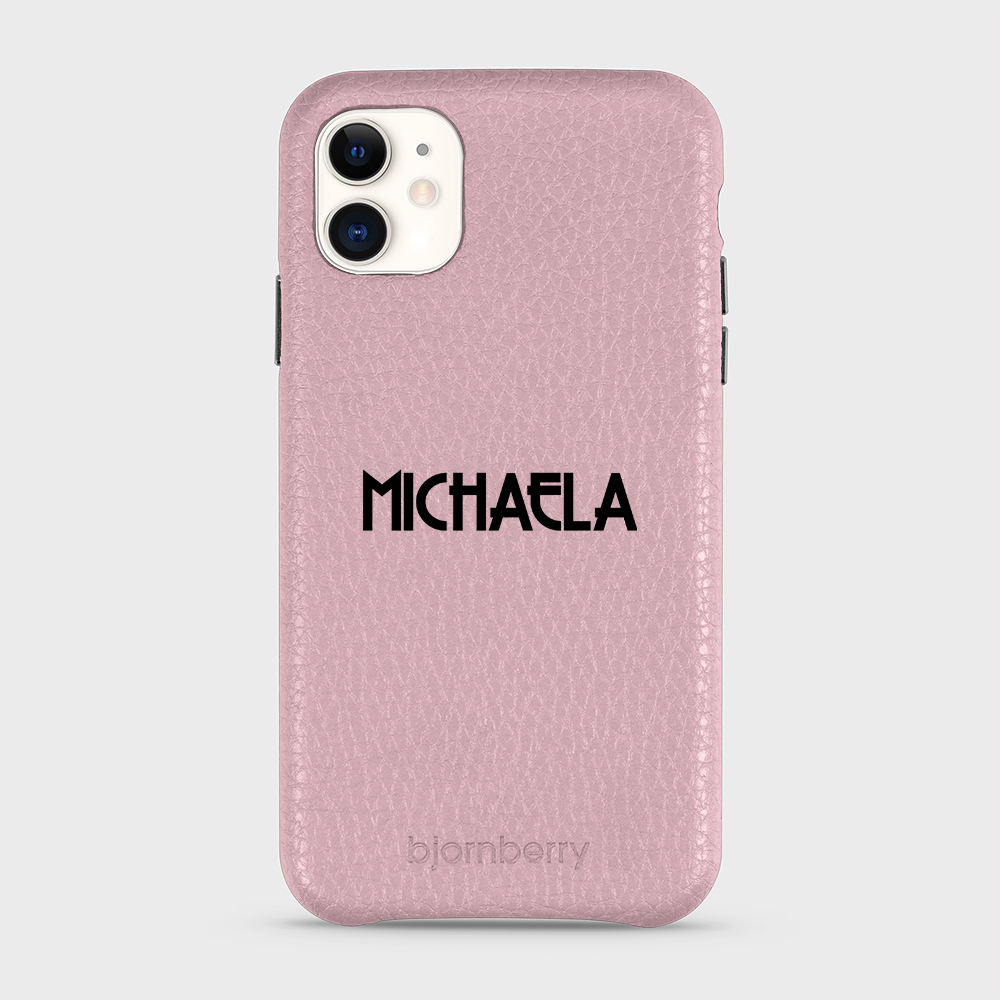 iPhone 11 Personalised Leather Case - Art Deco Name - 27
