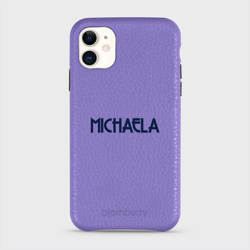 iPhone 11 Personalised Leather Case - Art Deco Name - 15