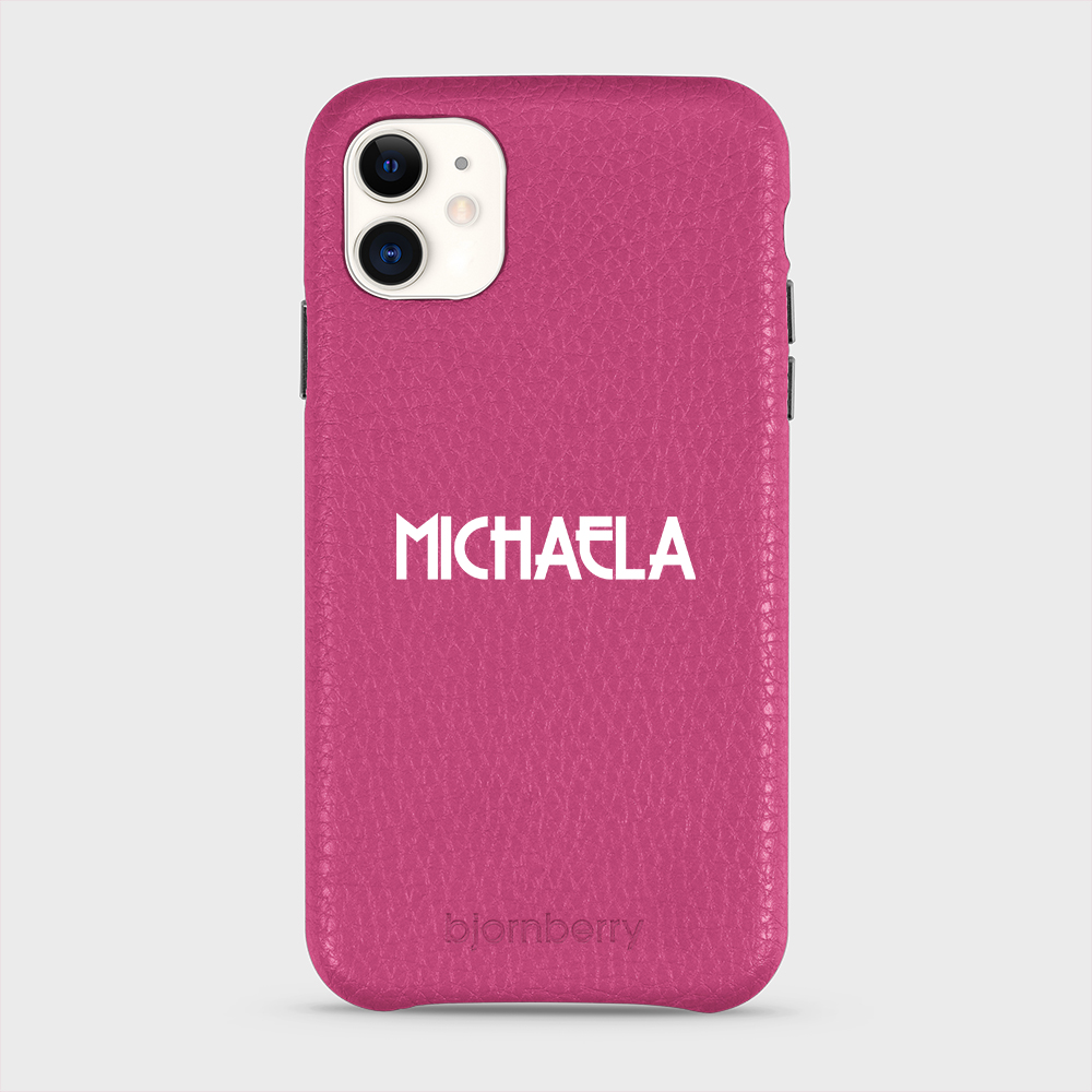 iPhone 11 Personalised Leather Case - Art Deco Name - 14