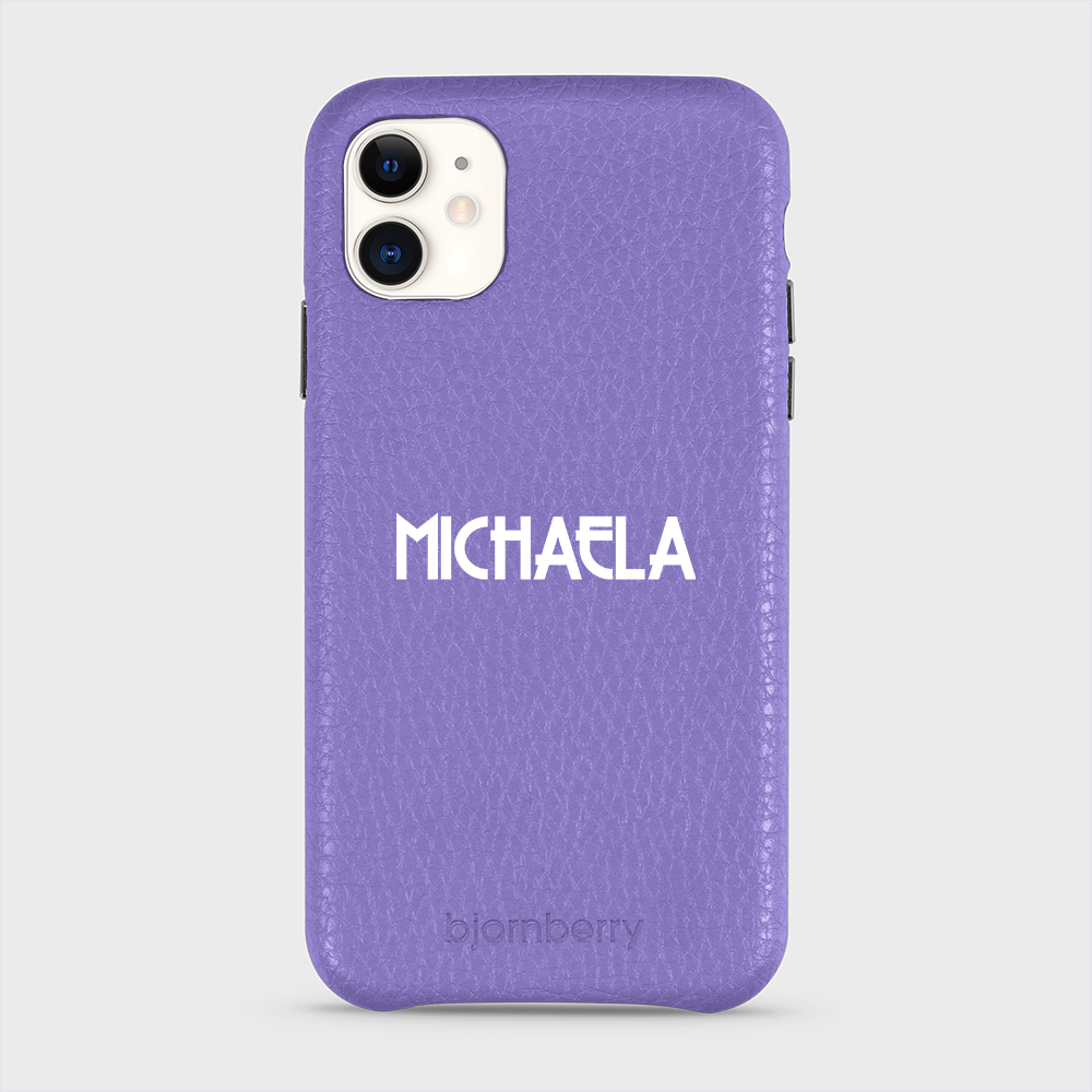 iPhone 11 Personalised Leather Case - Art Deco Name - 21