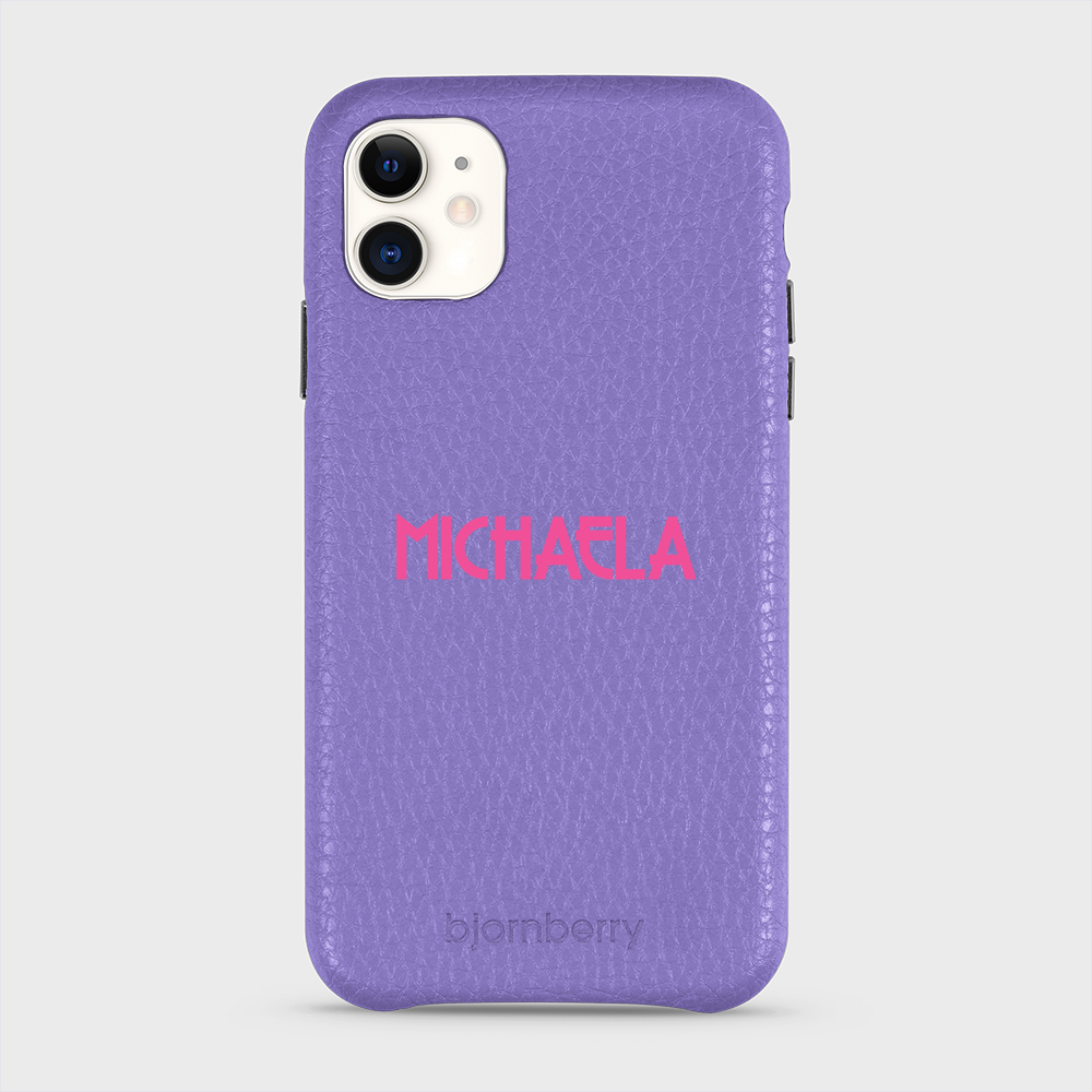iPhone 11 Personalised Leather Case - Art Deco Name - 17