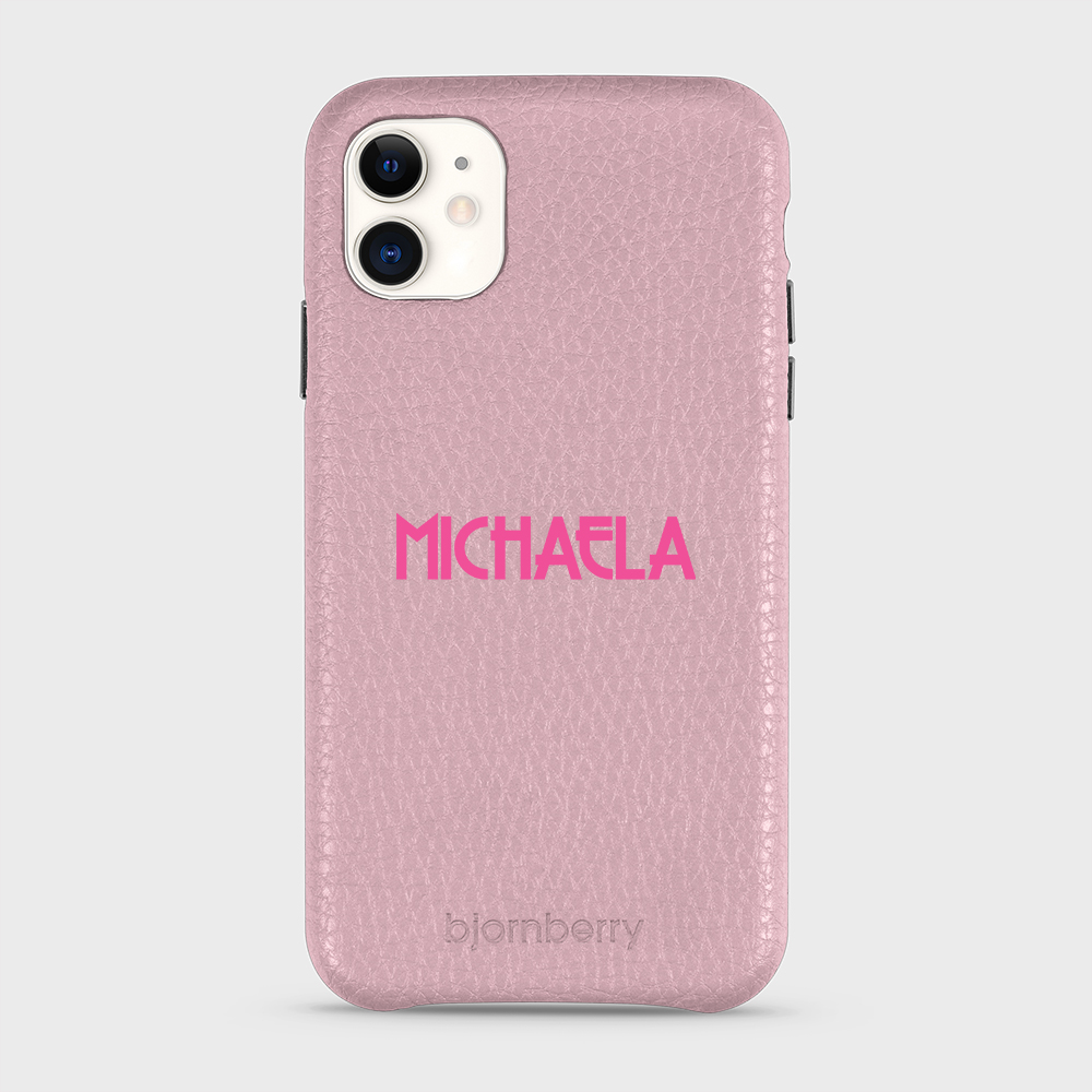 iPhone 11 Personalised Leather Case - Art Deco Name - 24