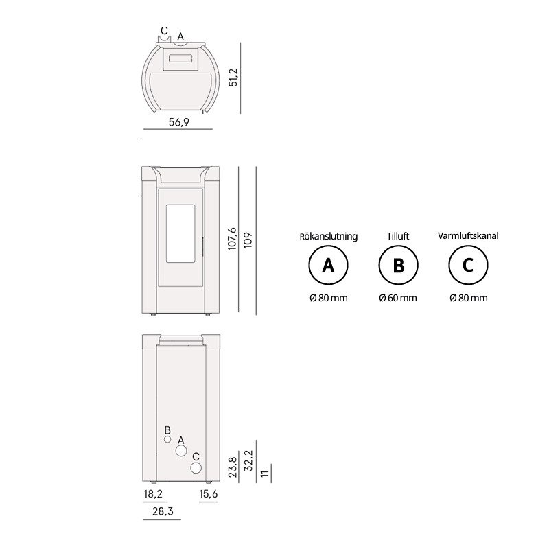 Pelletskamin FENICE PLUS 11 KW - 4