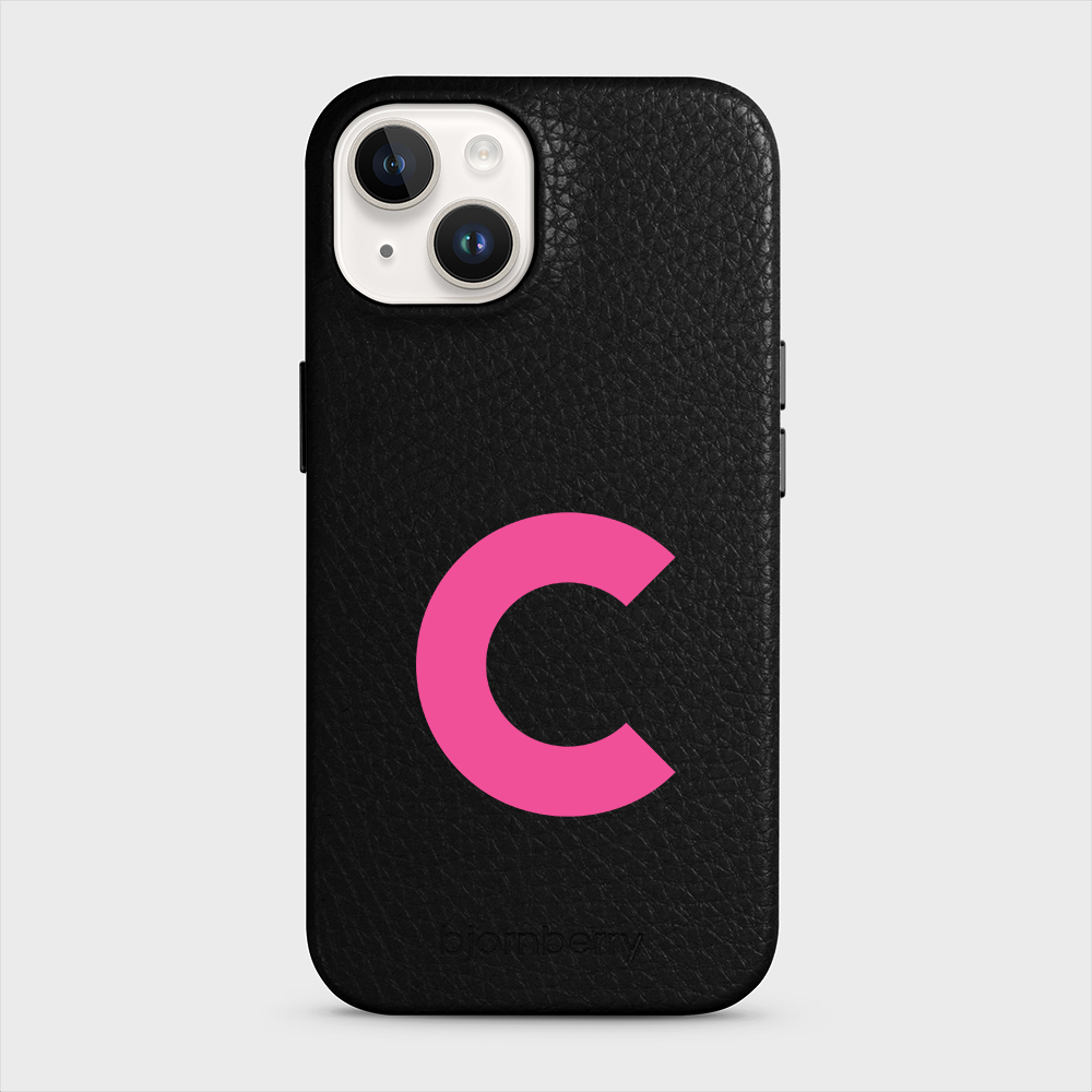 iPhone 14 Personalised Leather Case - Initial - 24