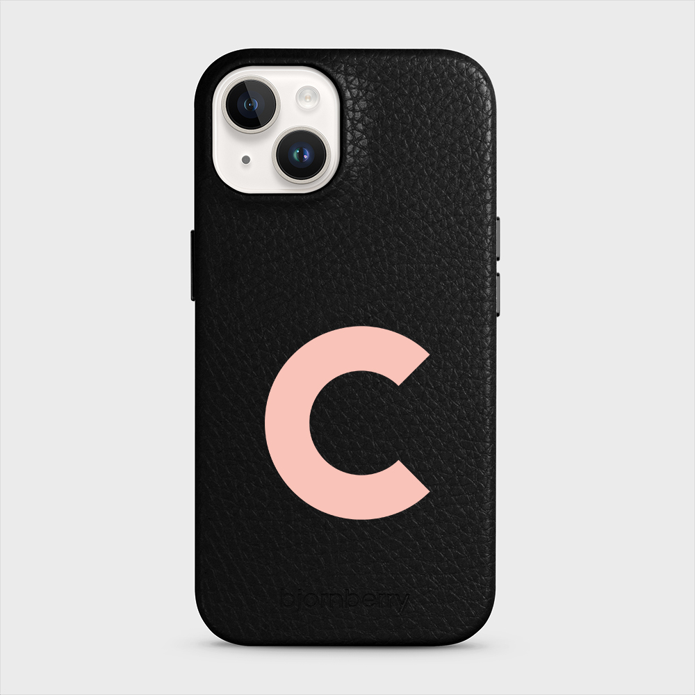 iPhone 14 Personalised Leather Case - Initial - 26