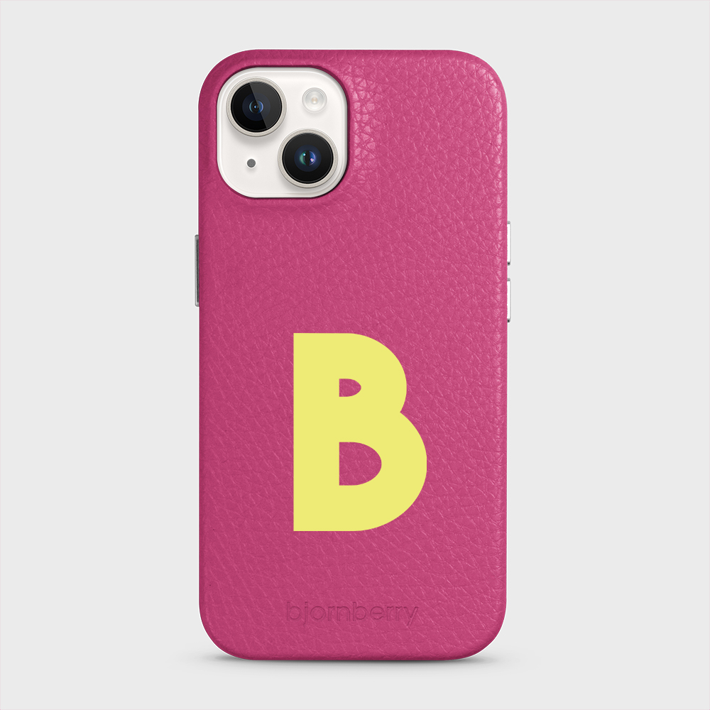 iPhone 14 Personalised Leather Case - Initial - 2