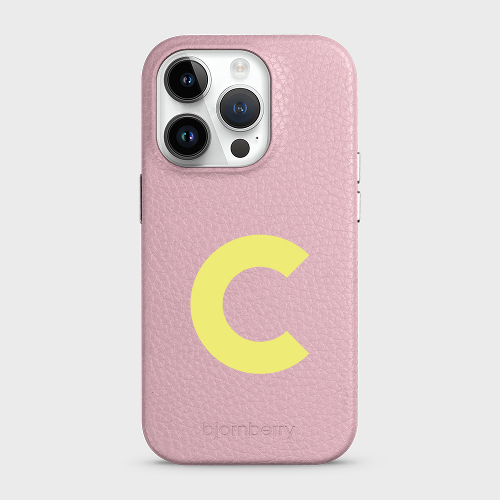 iPhone 14 Pro Personalised Leather Case - Initial - 23