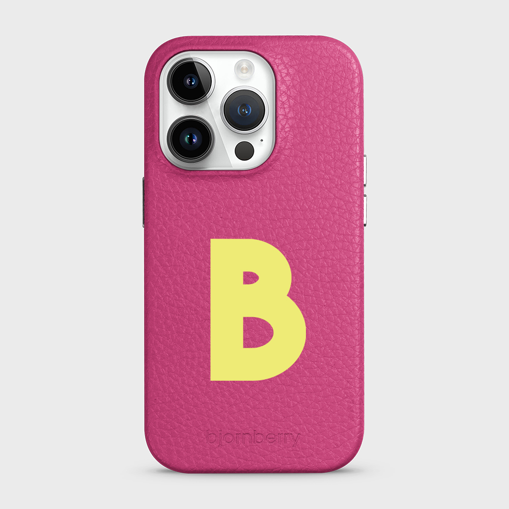 iPhone 14 Pro Personalised Leather Case - Initial - 15