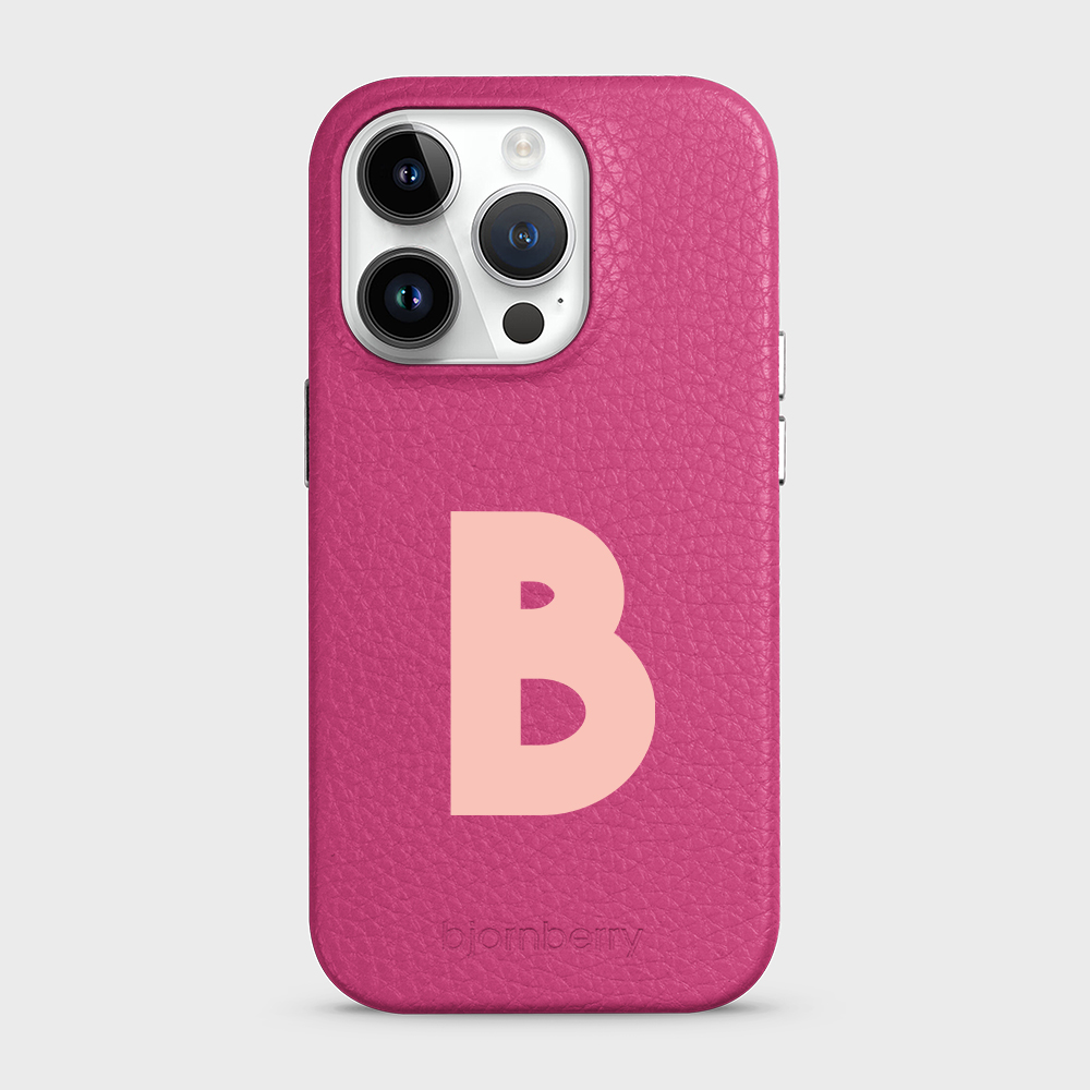 iPhone 14 Pro Personalised Leather Case - Initial - 18