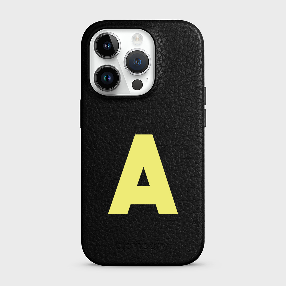 iPhone 14 Pro Personalised Leather Case - Initial - 30