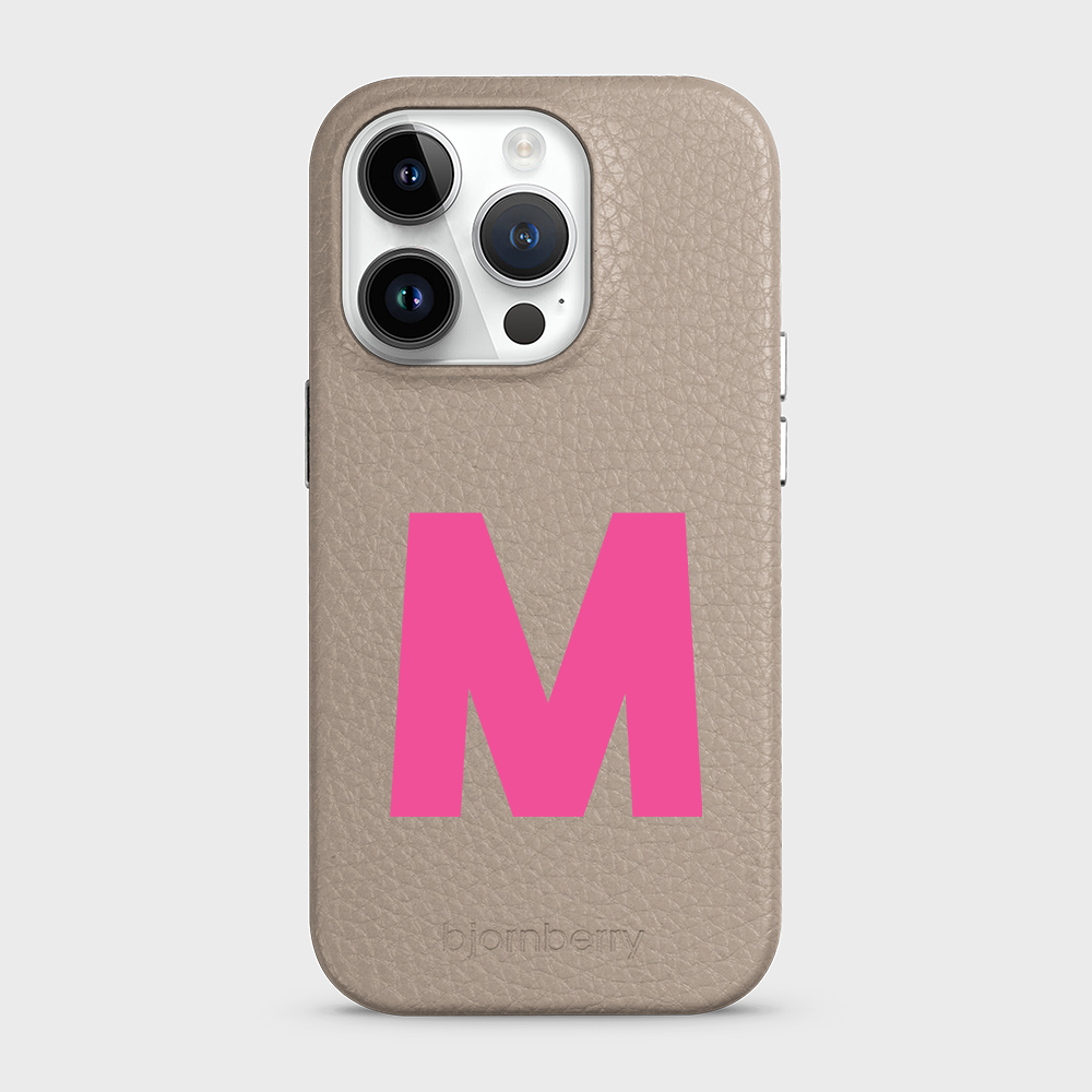 iPhone 14 Pro Personalised Leather Case - Initial - 10